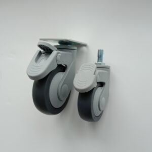 Customized White PVC Medical Wheel Fixed Swivel Brake - Image 1