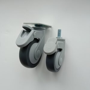 Customized White PVC Medical Wheel Fixed Swivel Brake