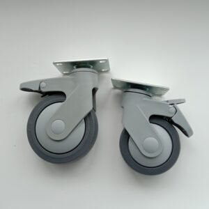 Customized White PVC Medical Wheel Fixed Swivel Brake - Image 2