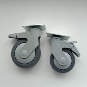 Customized White PVC Medical Wheel Fixed Swivel Brake - Image 2