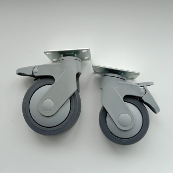 Customized White PVC Medical Wheel Fixed Swivel Brake - Image 2