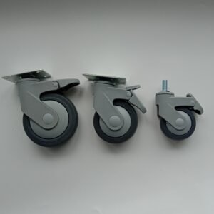 Customized White PVC Medical Wheel Fixed Swivel Brake - Image 3