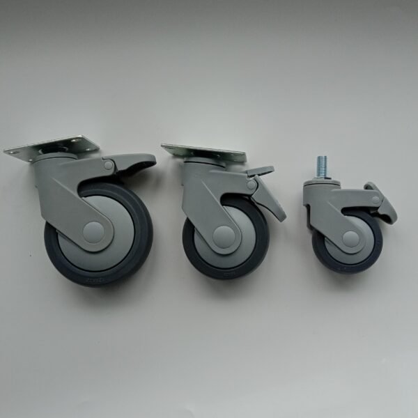 Customized White PVC Medical Wheel Fixed Swivel Brake - Image 3