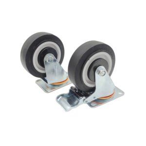 8 Inch Black Heavy Duty Casters 1000 lbs With Brake - Image 2