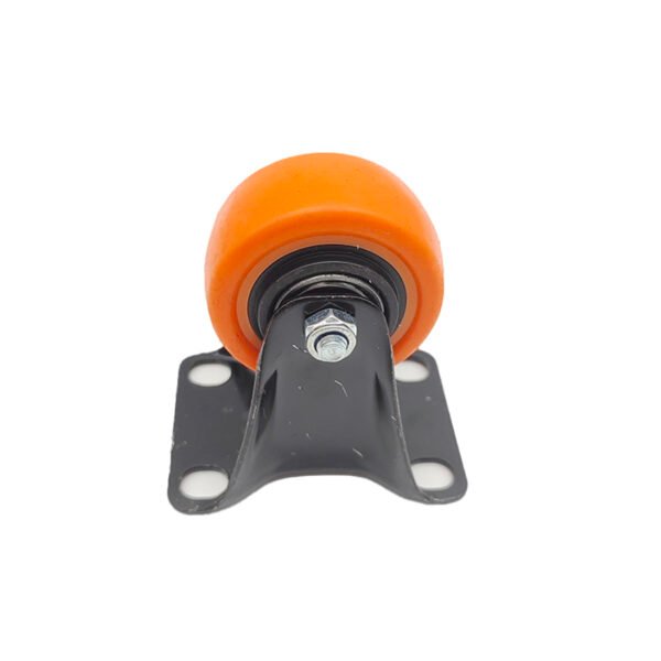 Orange 4 Inch Wear-Resistant Rubber Heavy Duty Industrial Casters - Image 2