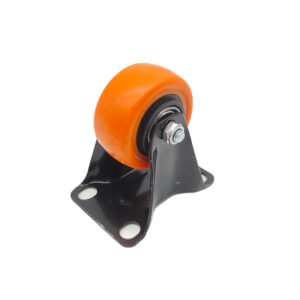 Orange 4 Inch Wear-Resistant Rubber Heavy Duty Industrial Casters - Image 3