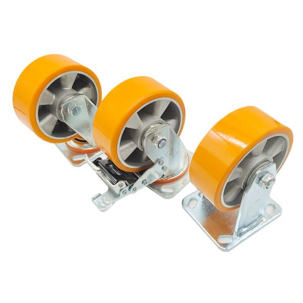 6 Inch Swivel Wear Resistant Rubber Heavy Duty Wheels - Image 2