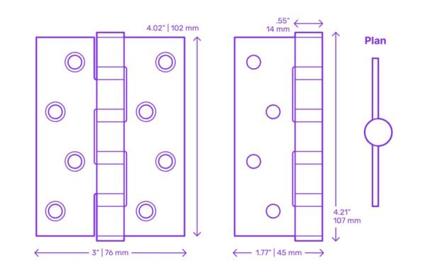 Internal Heavy Duty Butt Hinges - Image 4