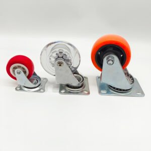 PU Swivel With Brake & Lock Plate Casters Industrial Wheels - Image 2