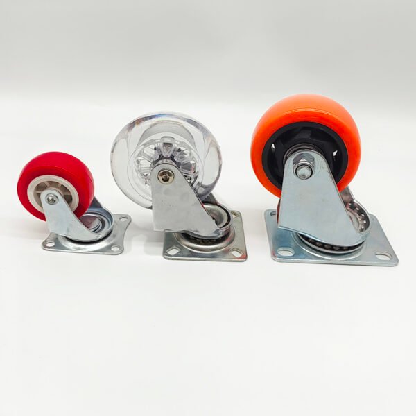 PU Swivel With Brake & Lock Plate Casters Industrial Wheels - Image 2