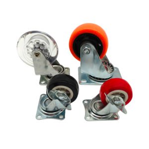 PU Swivel With Brake & Lock Plate Casters Industrial Wheels