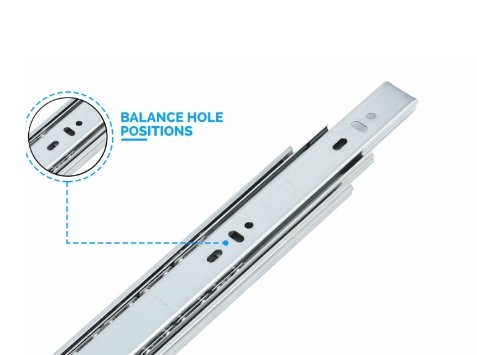 Furniture Sliders Full Extension Ball Bearing 250mm Drawer Runners Telescopic Channel