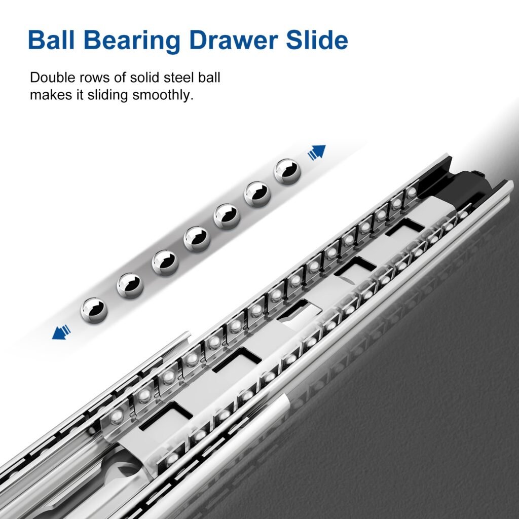 Pull Out Shelf Hardware 3 Fold Ball Bearing Drawer Slide